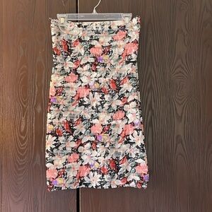 Body Central strapless, multi-colored, ruffled dress. Size Medium